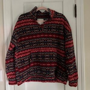 American Eagle Outfitters Red and Blue Crewneck Sweater